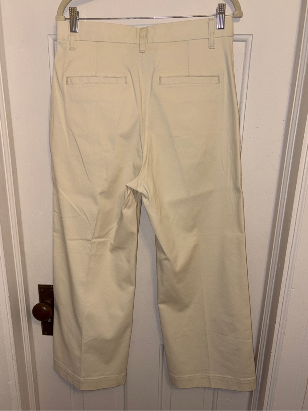 Ralph Lauren Cream Wide-Leg Cotton Trousers - Picture 4 of 7
